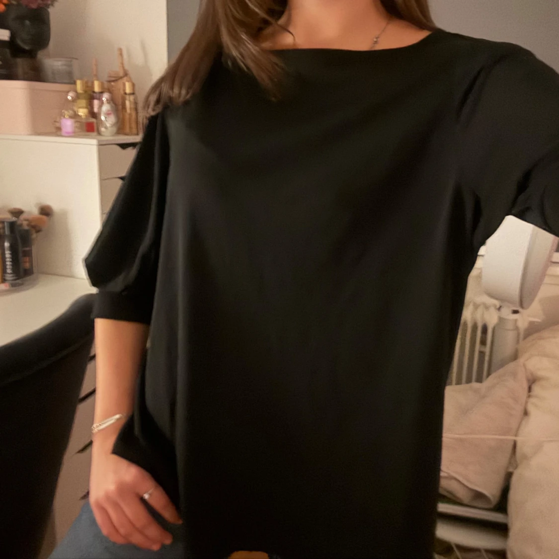Svart offshoulder topp i bomull - 3