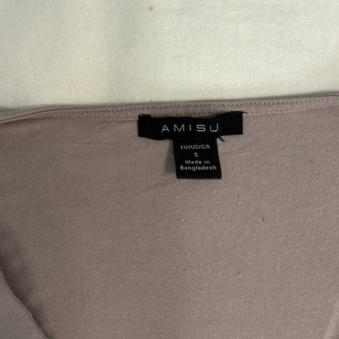 Beige långärmad v-ringad topp Amisu - 2