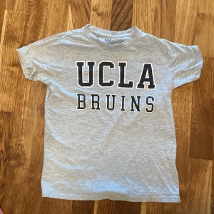 Grå UCLA Bruins t-shirt från 157 - Snygg grå t-shirt från 157 med stor svart och vit UCLA Bruins-tryck på bröstet. Klassisk passform med rund hals och korta ärmar. Tillverkad i mjuk bomullsblandning som känns skön mot huden. Perfekt för dig som gillar college-stil.