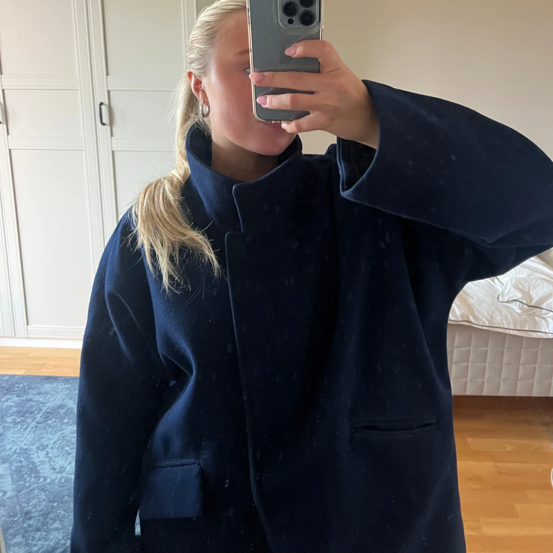 Mörkblå oversized kappa - 1