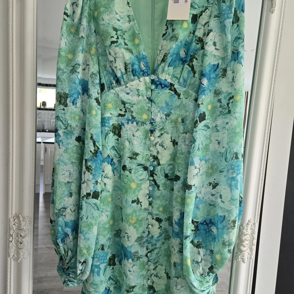 Mintgrön blommig långklänning Adoore 32 - 1