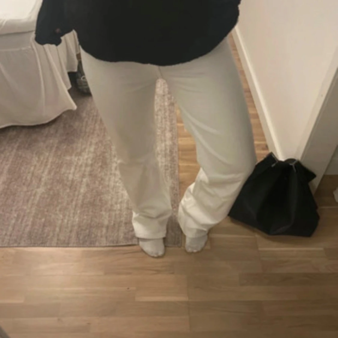 Vita raka byxor med bootcut - 2