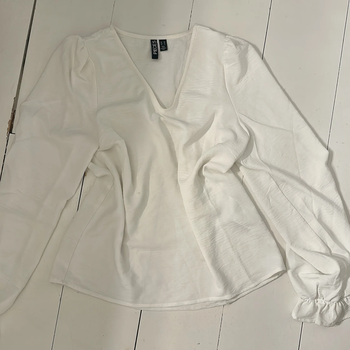 Vit långärmad blus Pieces - 1