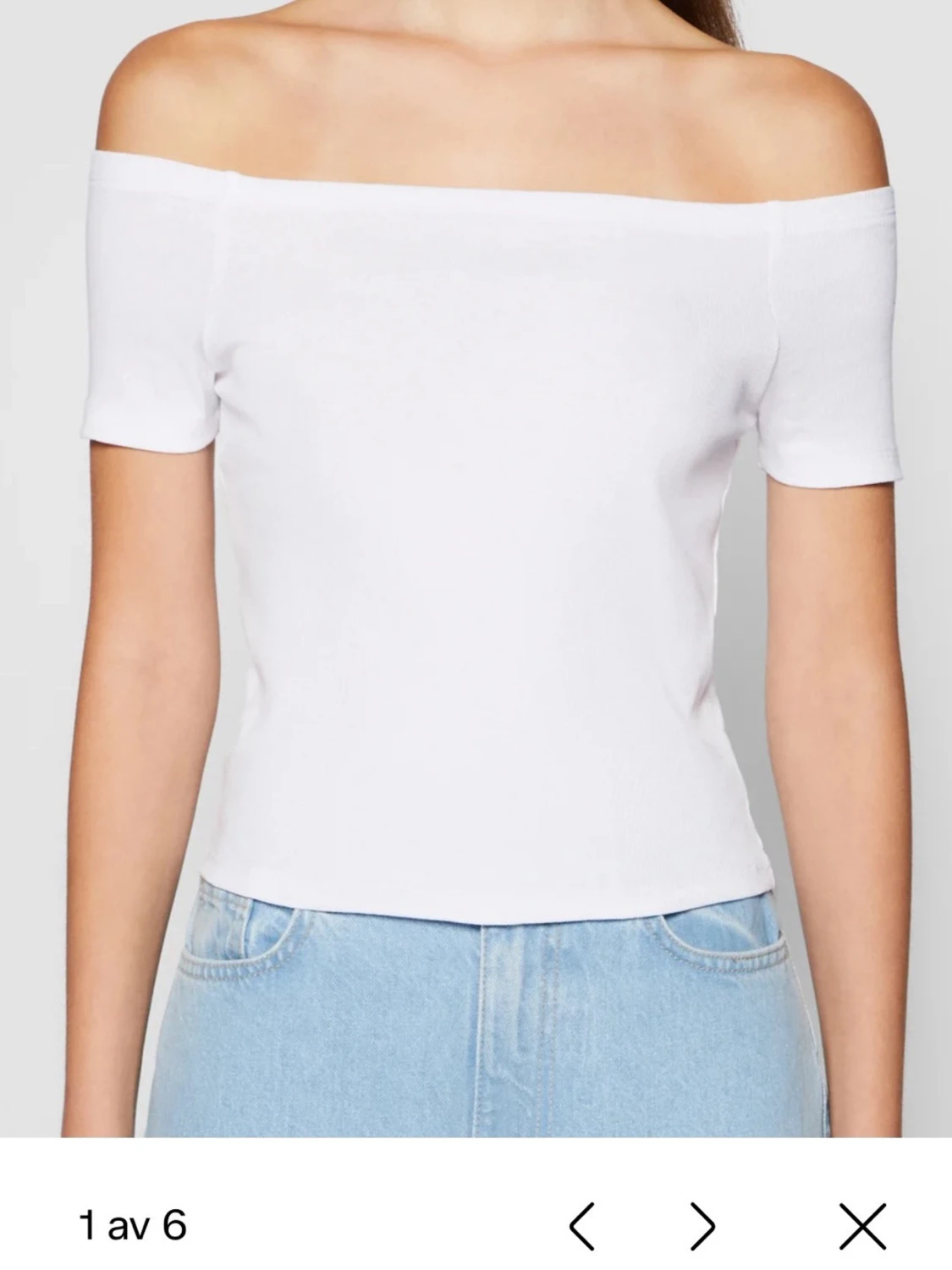 Vit offshoulder topp i bomull S