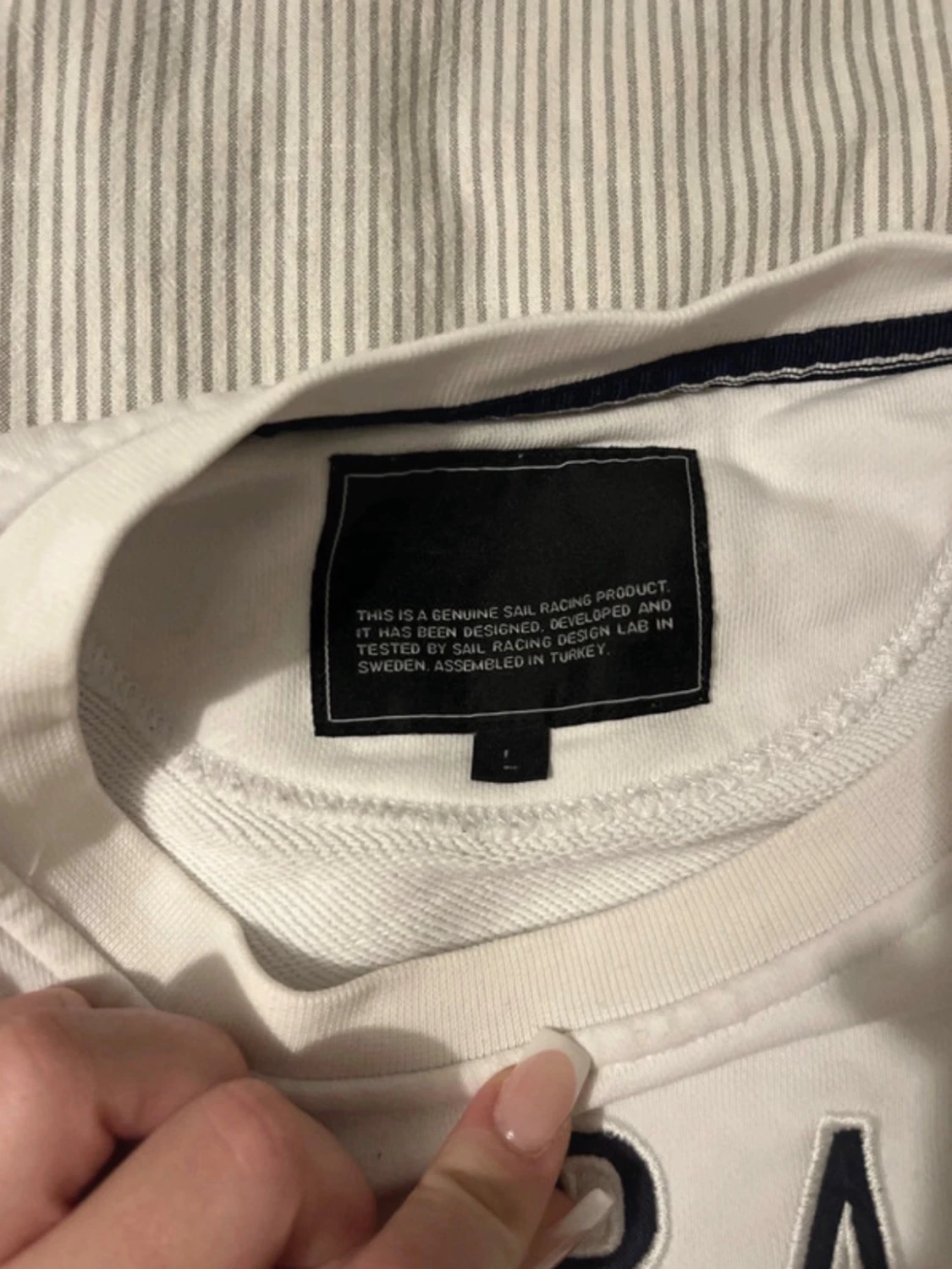 Vit Sail Racing sweatshirt med tryck - 4