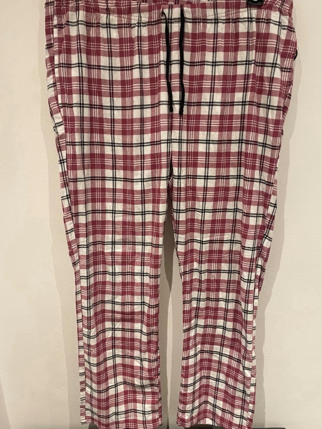 Rödvita rutiga mjukisbyxor XL