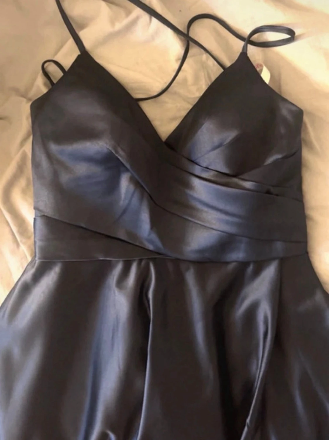 Blå balklänning med slits - 3