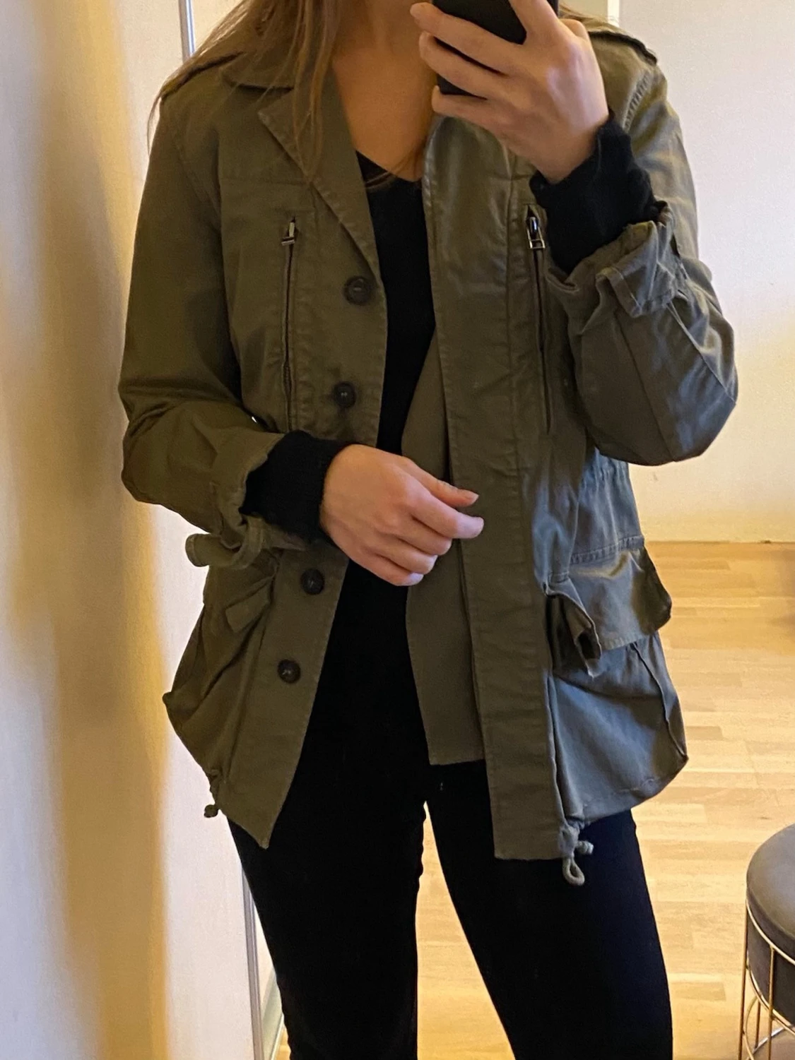 Olivgrön parkajacka från Zara Basic - 1