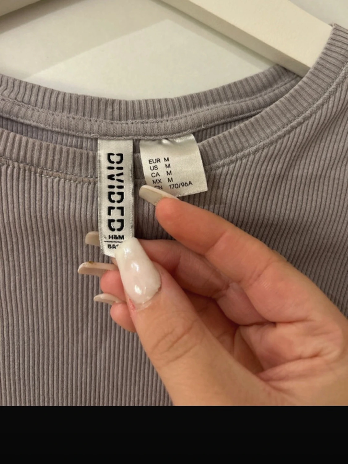 Grå ribbad croppad topp H&M Divided - 3