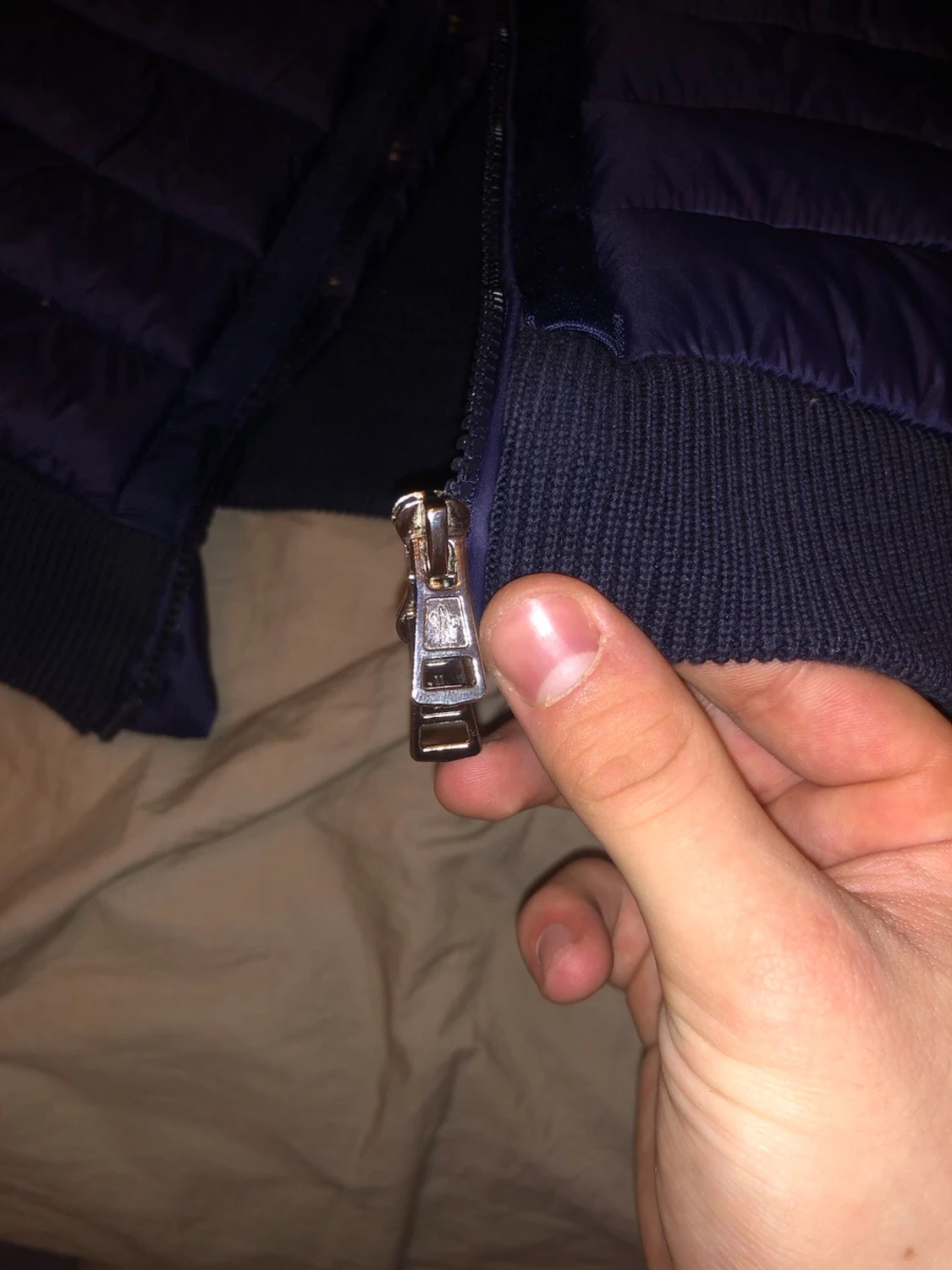 Mörkblå Moncler Cardigan  med huva - 1