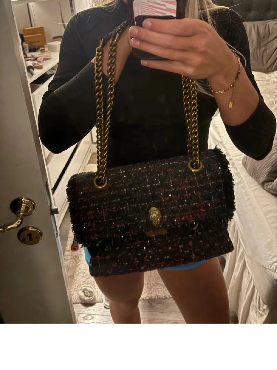 Kurt Geiger Kensington axelväska tweed