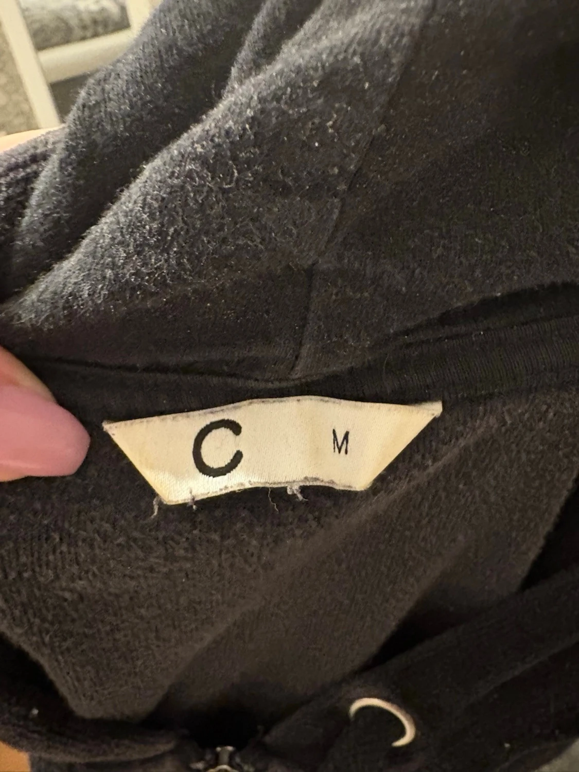 Svart velour hoodie från Cubus, stl M - 2