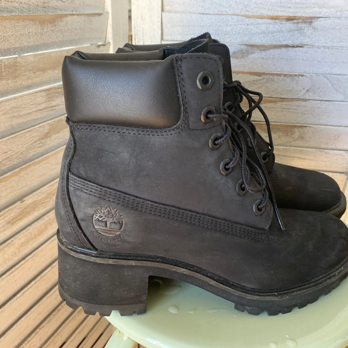 Svarta Timberland boots med klack - 4