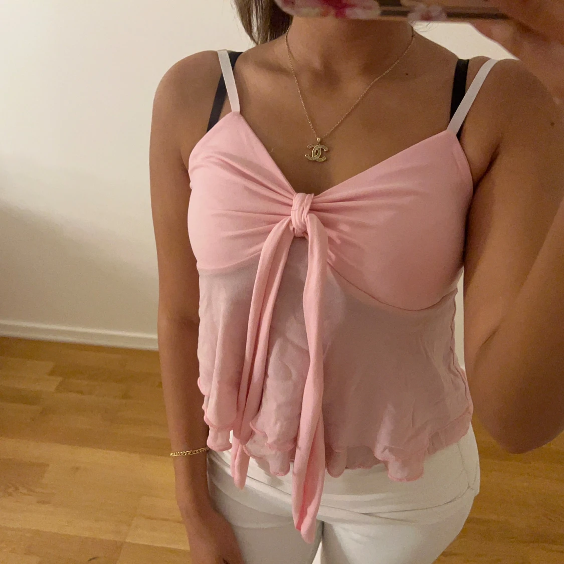 Ljusrosa omlott linnetopp med knyt - 2