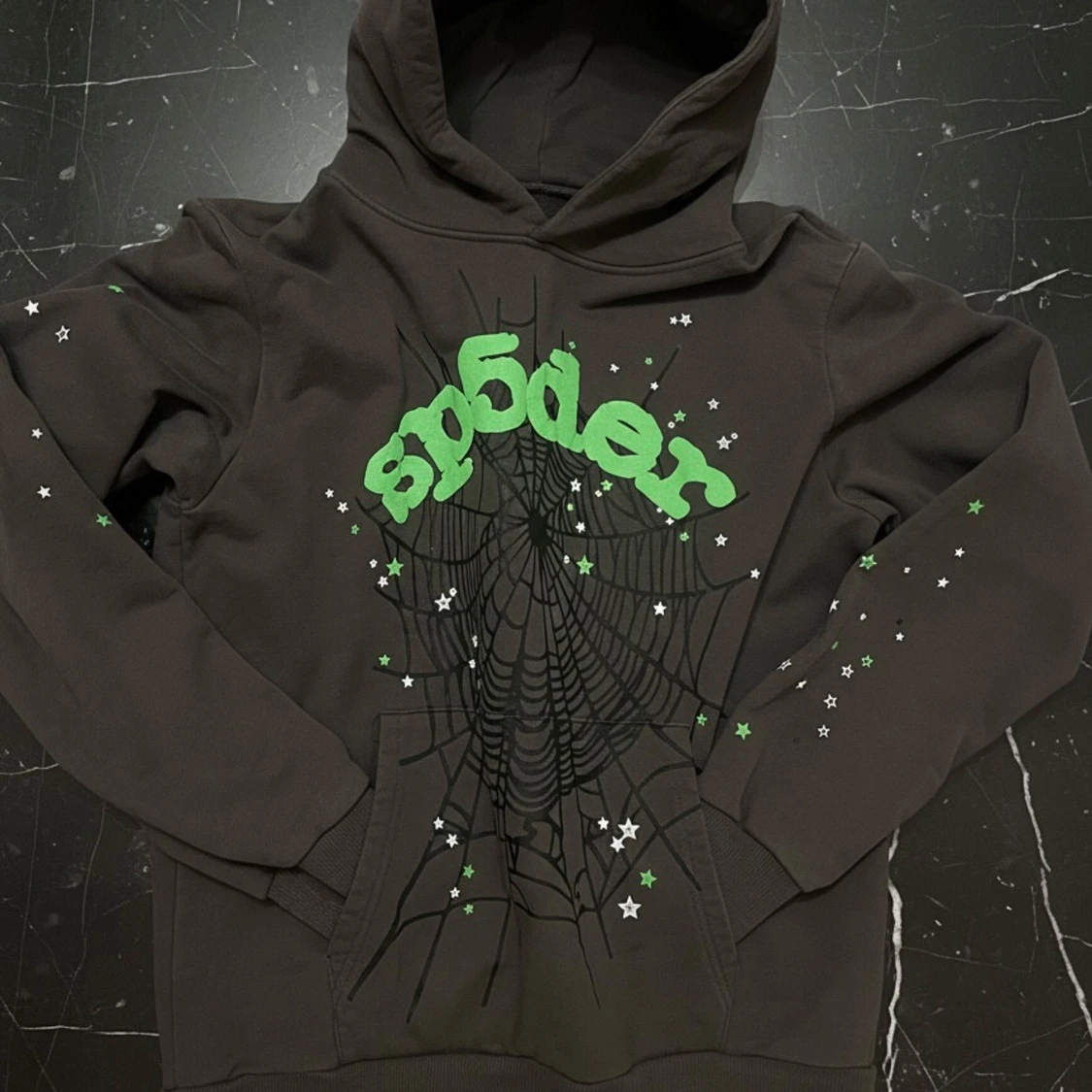 Sp5der Wait Web Hoodie Slate Grey - Inkl. Kvitto