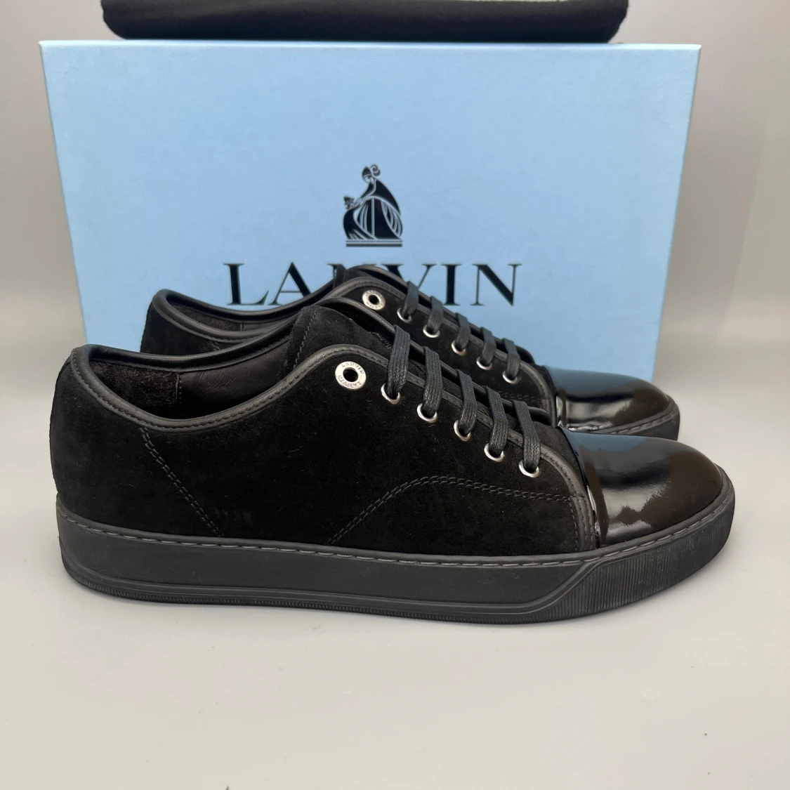 Lanvin Dbb1 Patent Cap Toe Sneaker Svart - 2
