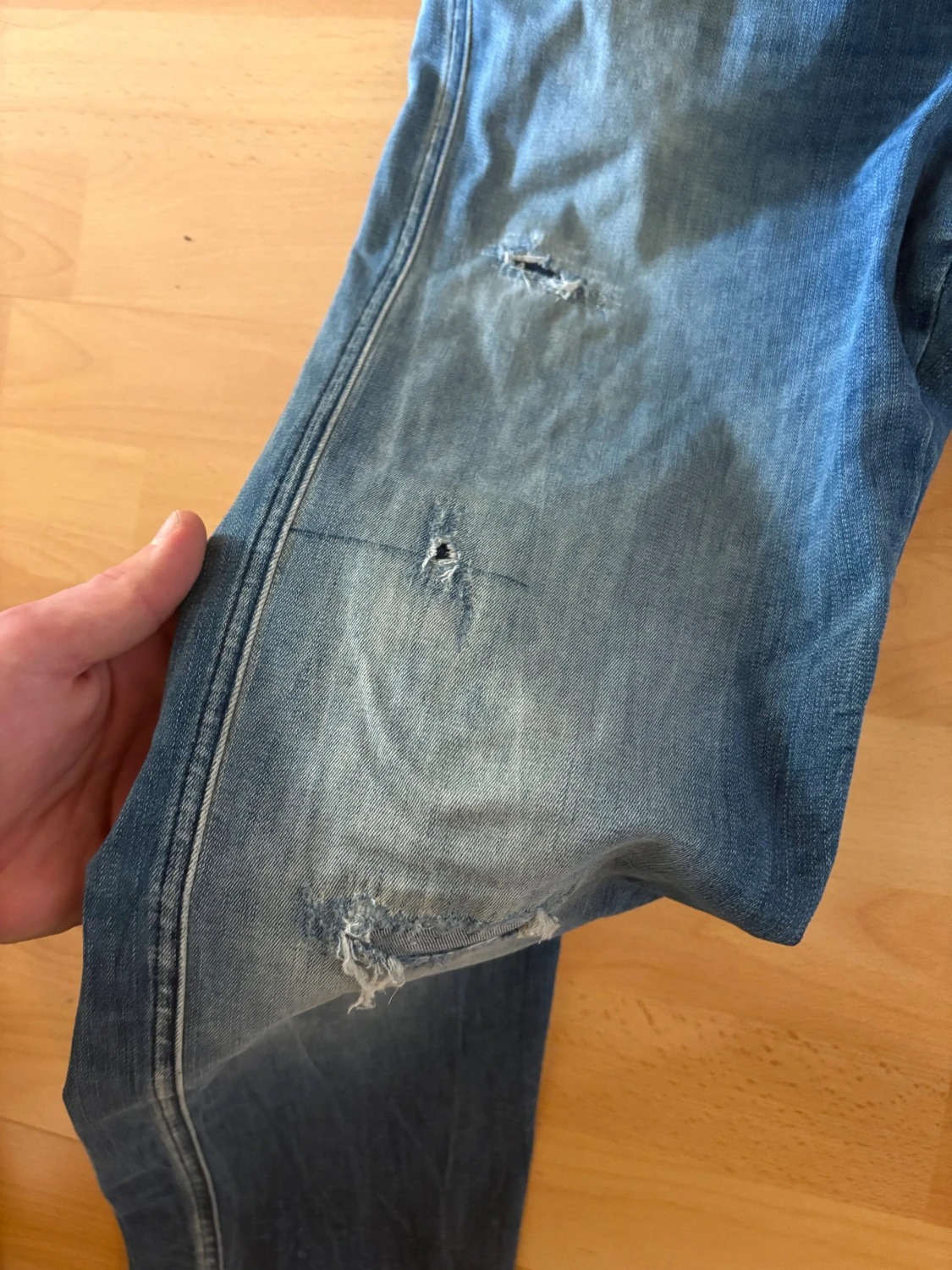 Replay Anbass blå slitna jeans - 1