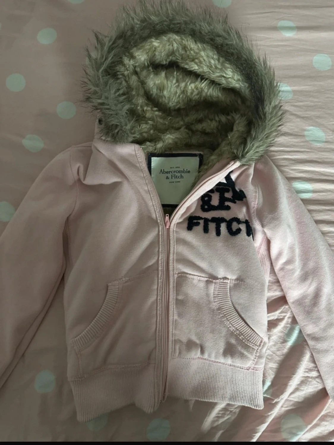 Ljusrosa teddyjacka Abercrombie & Fitch