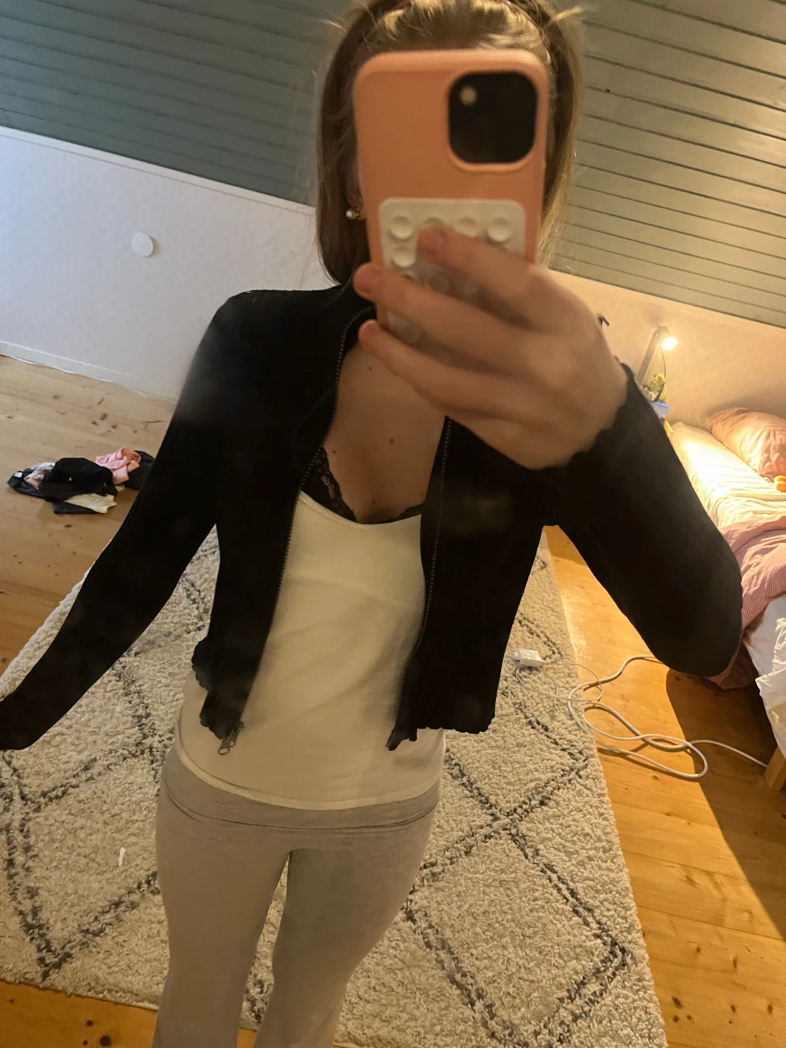 Svart ribbad kofta från H&M - 6