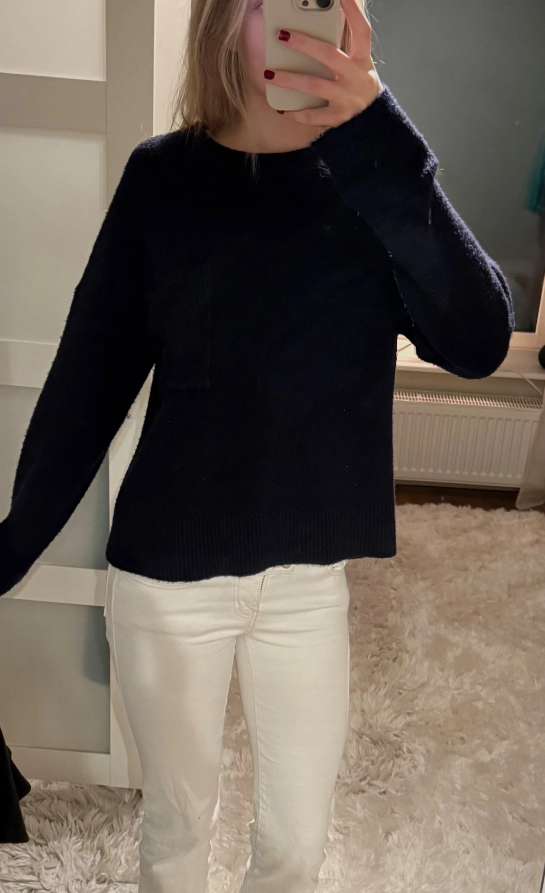 Mörkblå stickad tröja från Zara 