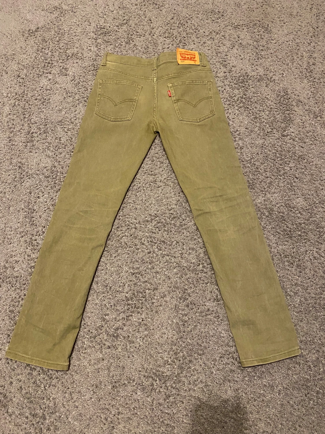 Levi's 512 Slim Taper olivgröna jeans - 3