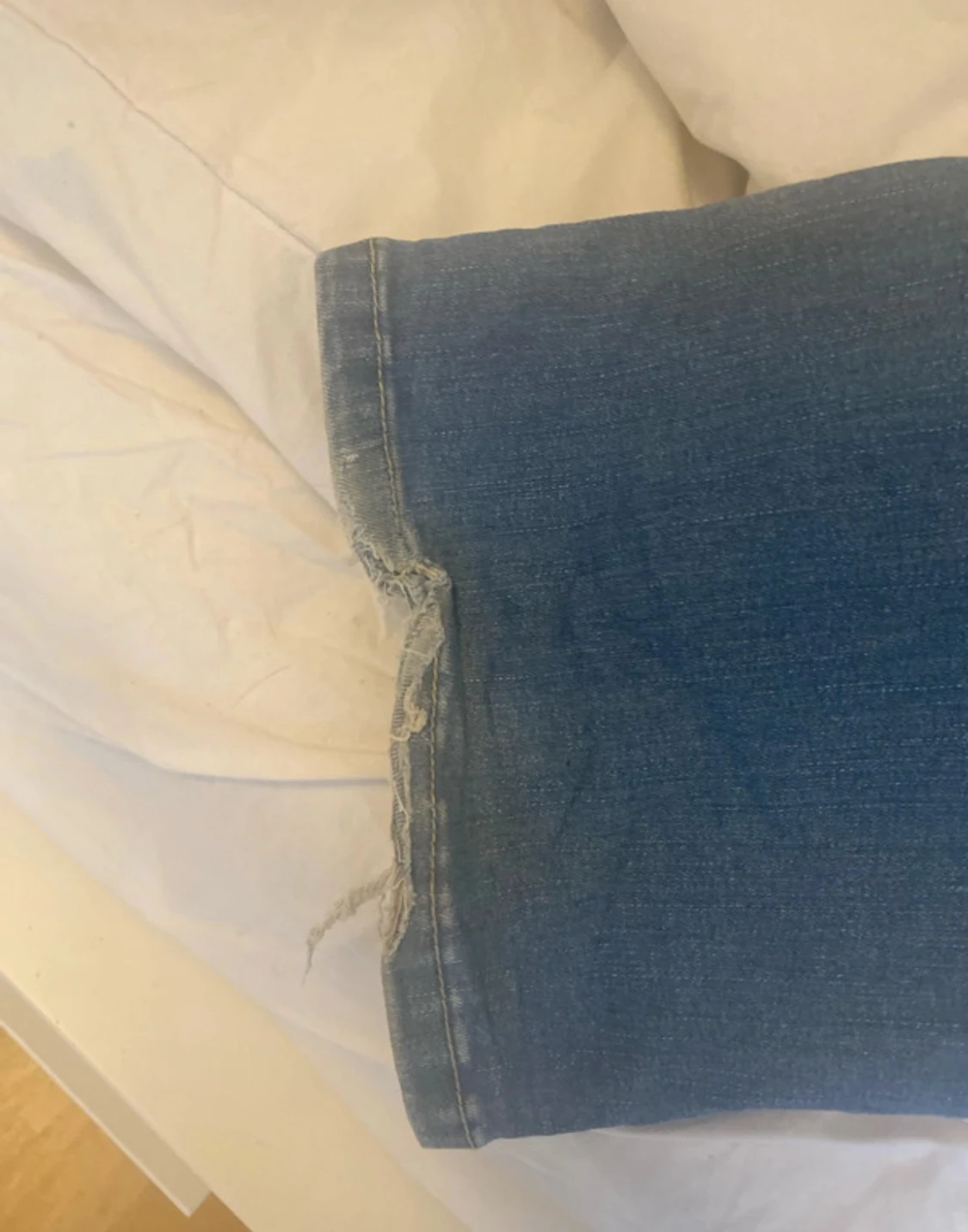 Blå bootcut jeans låg midja - 3