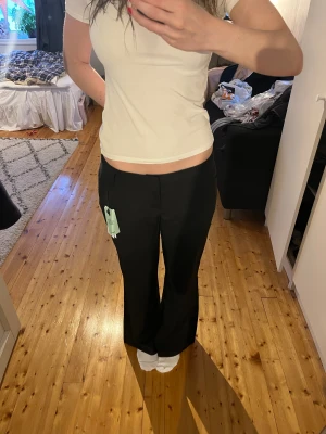 Gina tricot lågmidjade kostymbyxor - Säljer mina kostymbyxor från Gina tricot för att de är för stora. De är lågmidjade, har mönstrade fickor och är långa i benen. Helt oanvända med lappen kvar!💗