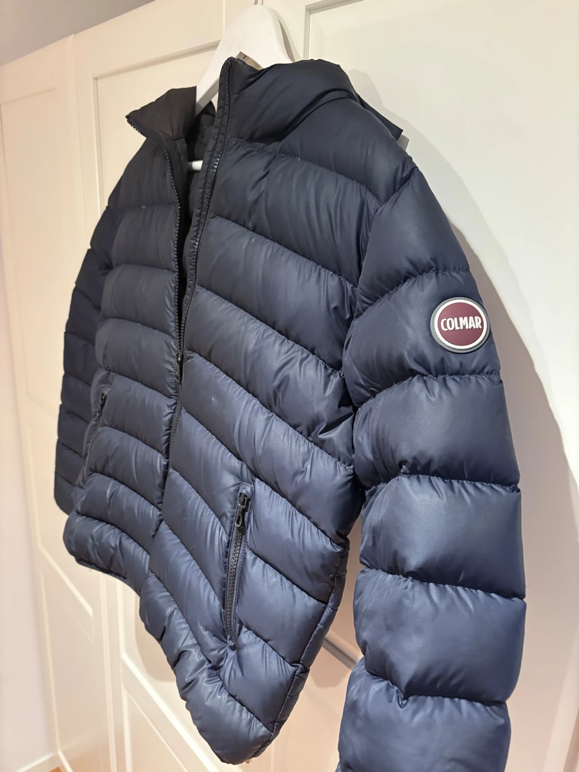 Mörkblå Colmar pufferjacka med huva - 2
