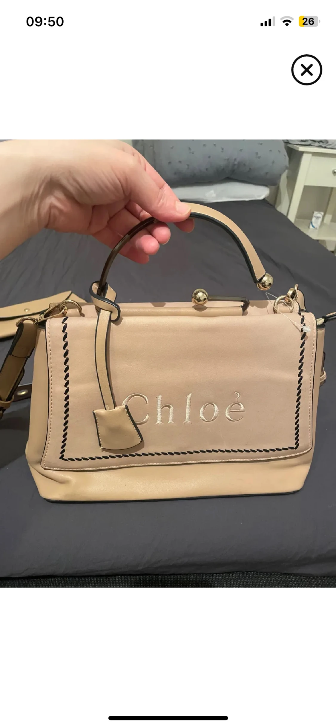 Beige handväska från Chloé i skinn - 2