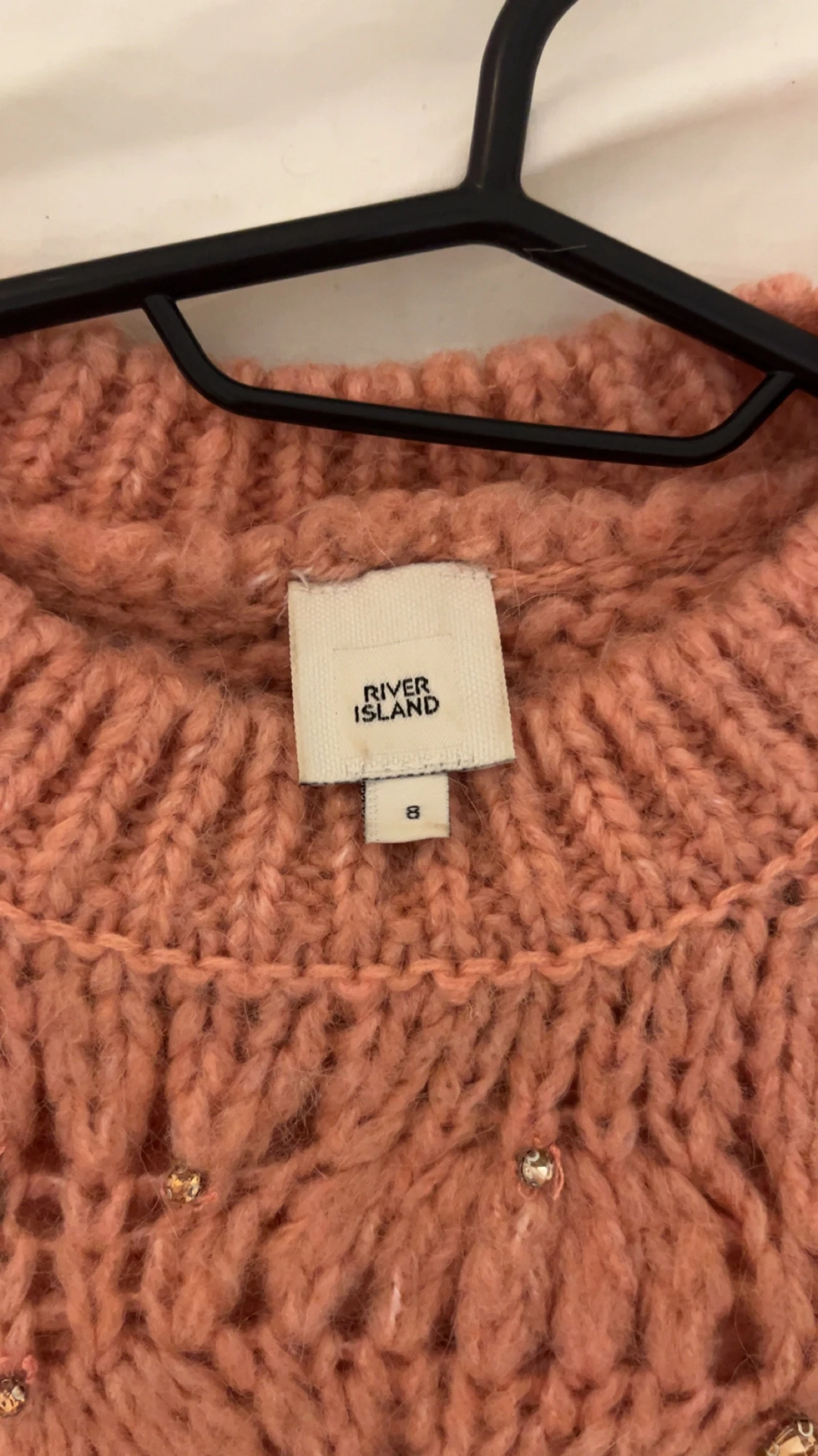 Rosa stickad tröja River Island - 2