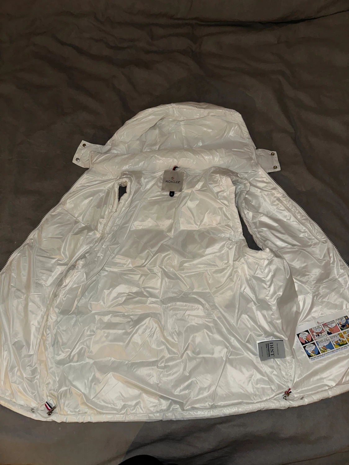 Vit Moncler dunväst med huva - 6