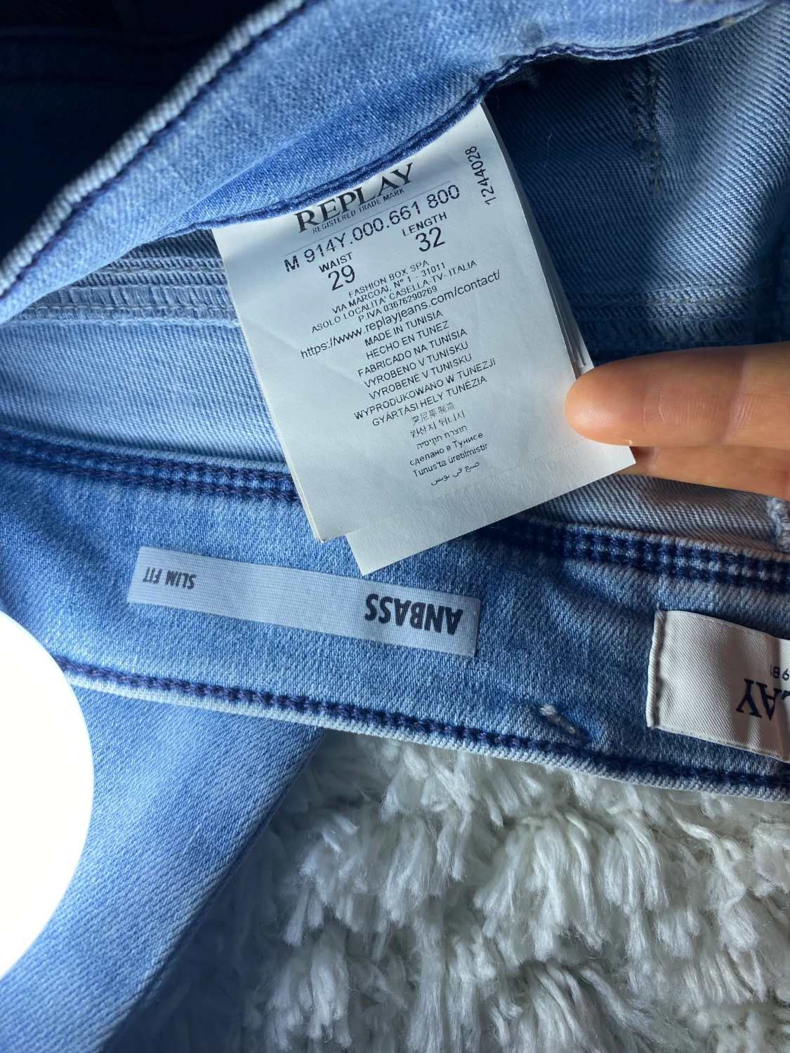 Ljusblå Replay Anbass jeans  - 4