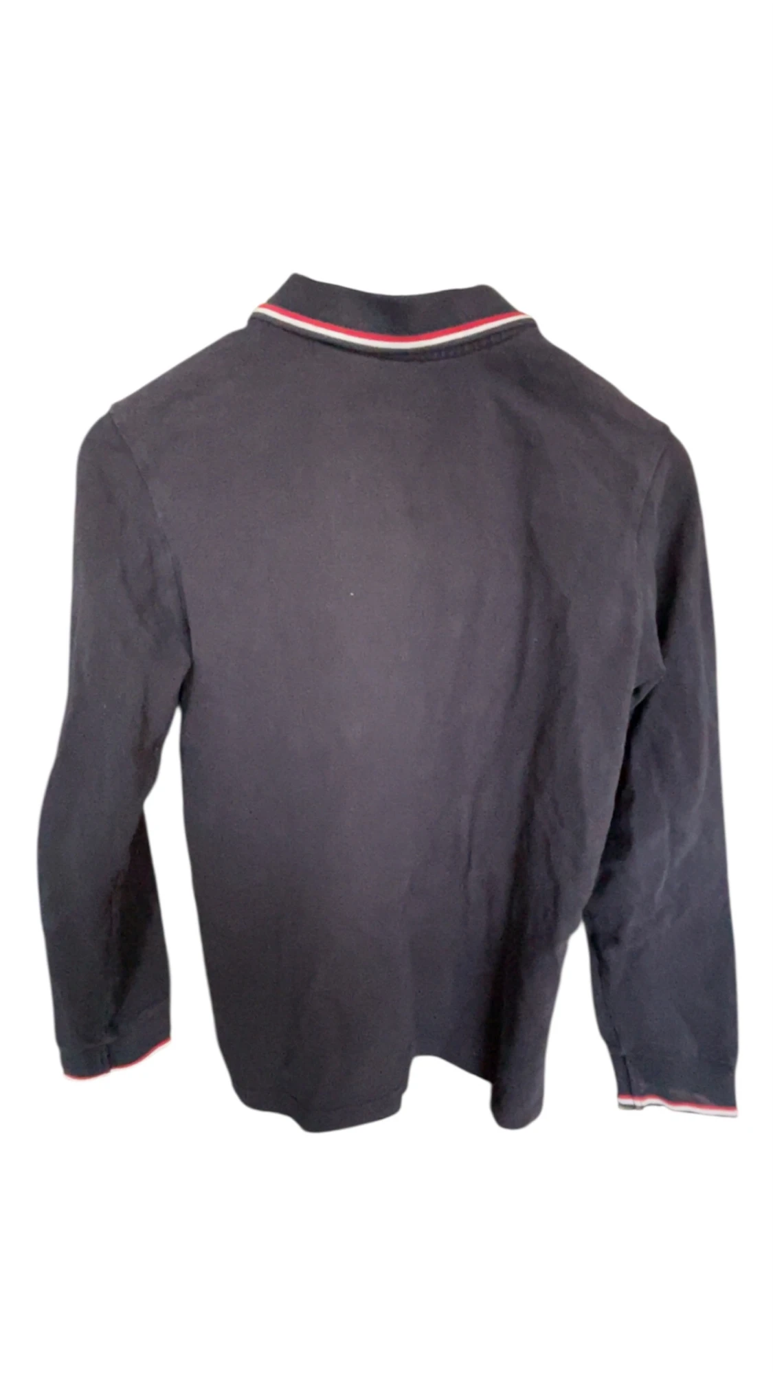 Mörkblå Moncler långärmad piké - 1