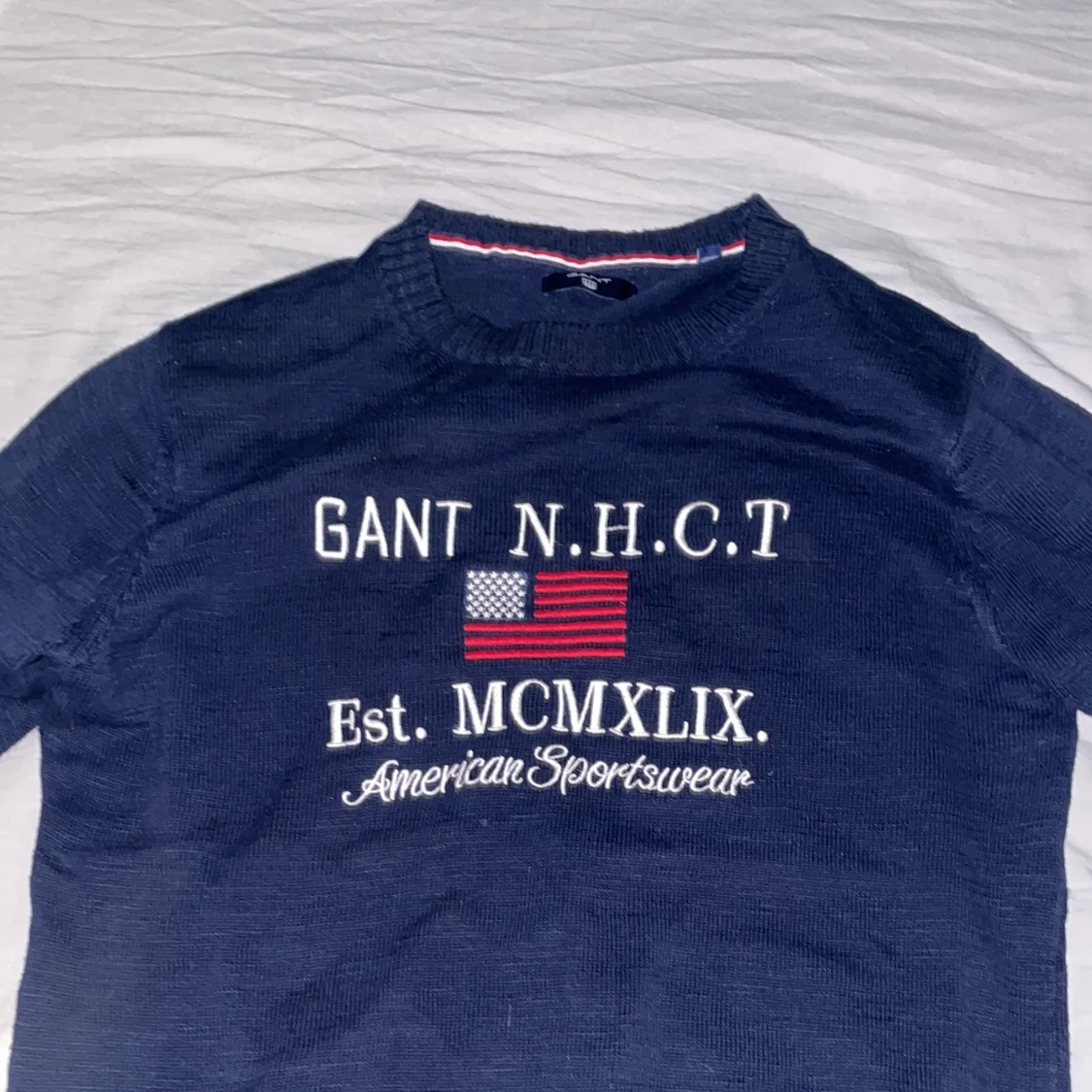 Marinblå stickad tröja från GANT