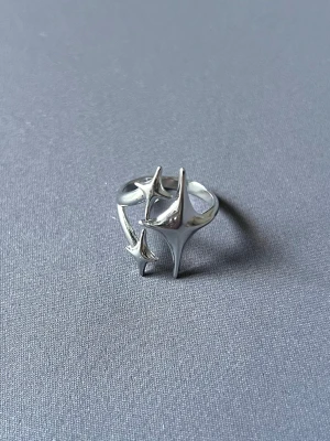 StarFall Embrace Silver Ring - Justerbar design, unisex, rostfri 
