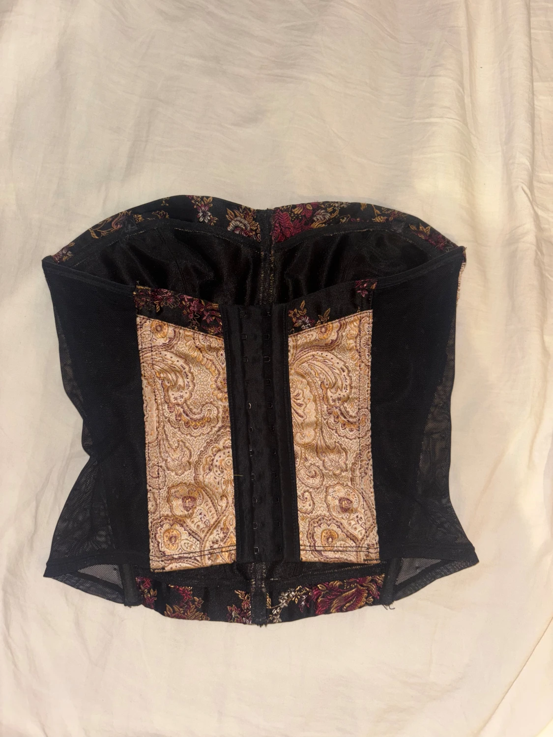 Paisley mönstrad korsett med rosett - 1