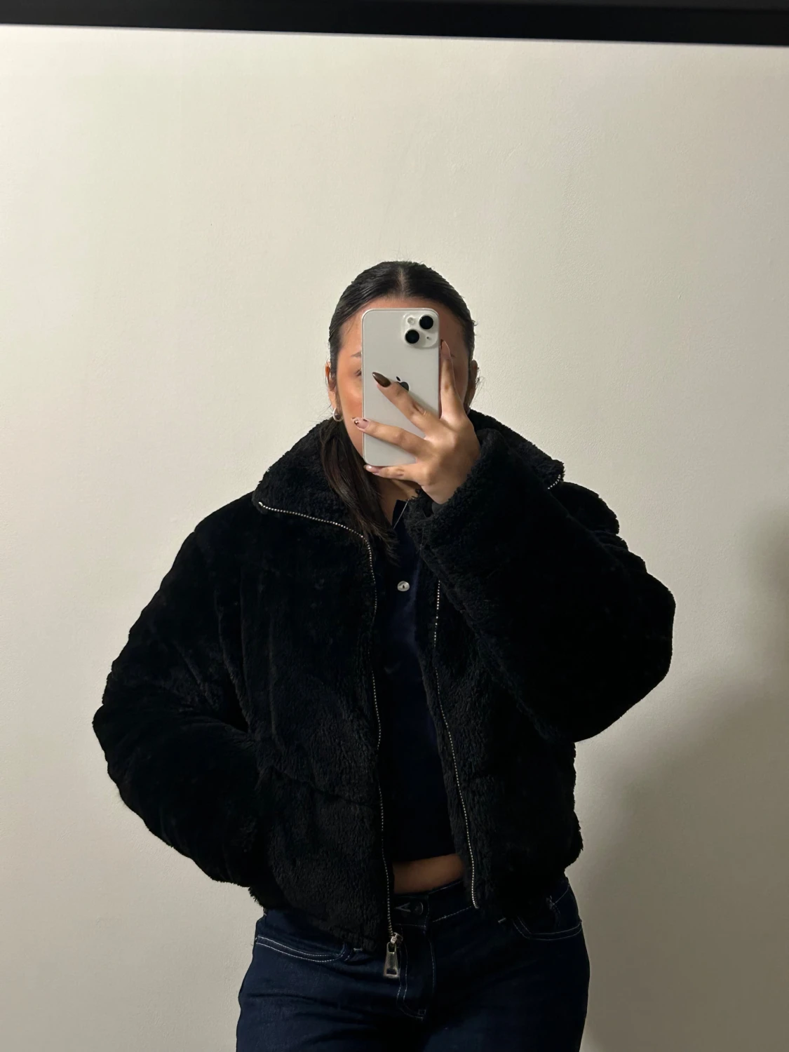 Svart teddyjacka från Pull&Bear - 1