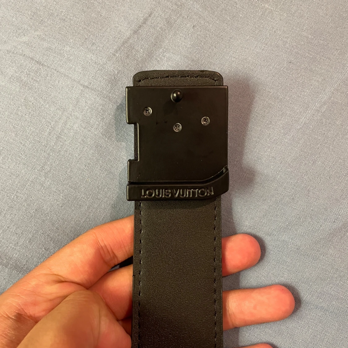 Svart L skärp i skinn - 2