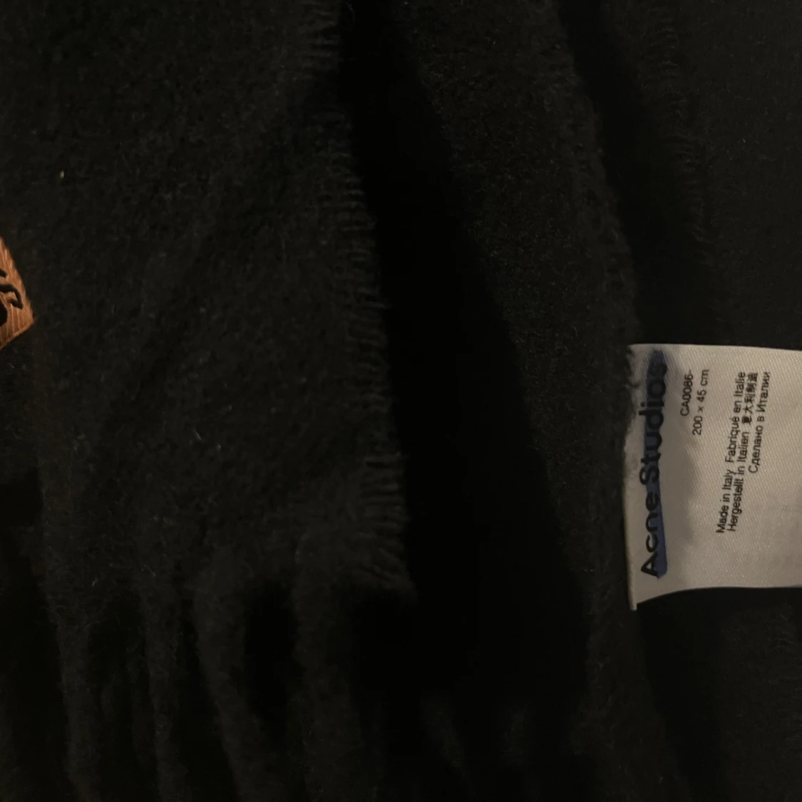 Acne Studios Ny 200x45 cm svart 100% ull halsduk scarf ny med etikett - 3