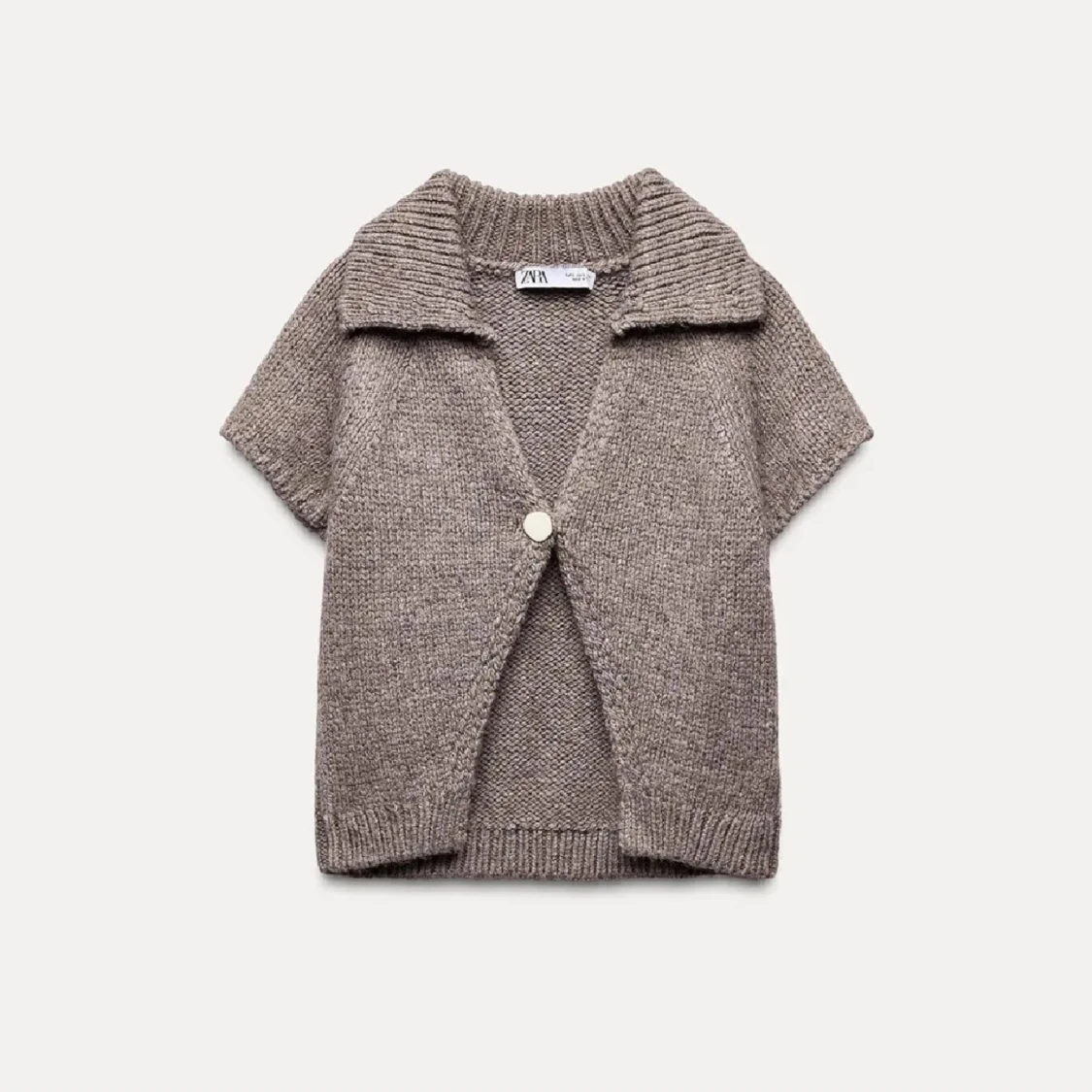 Beige stickad kofta från Zara