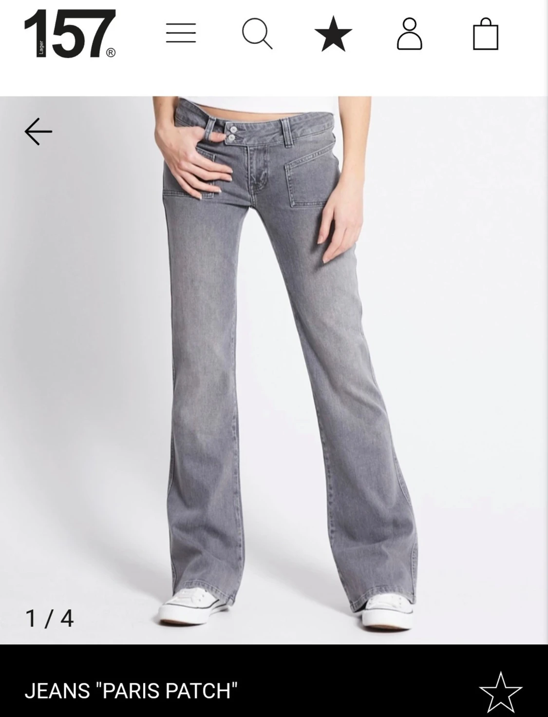 Grå low waist bootcut jeans Paris Patch