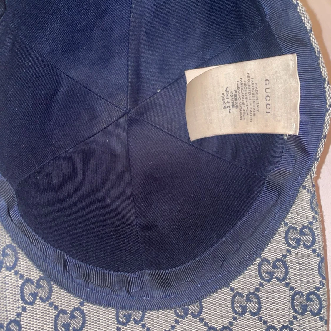 Gucci keps med blå GG-mönster - 2