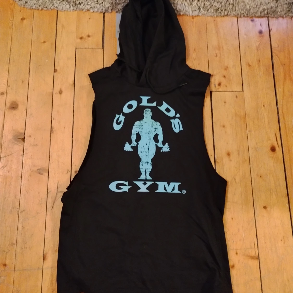 Gold's Gym svart hoodie utan ärmar