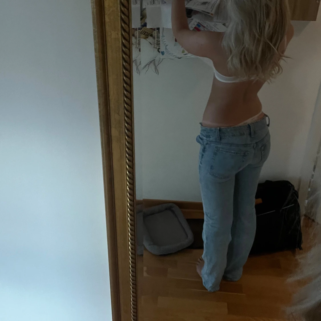 Ljusblå raka jeans från Zara - 1
