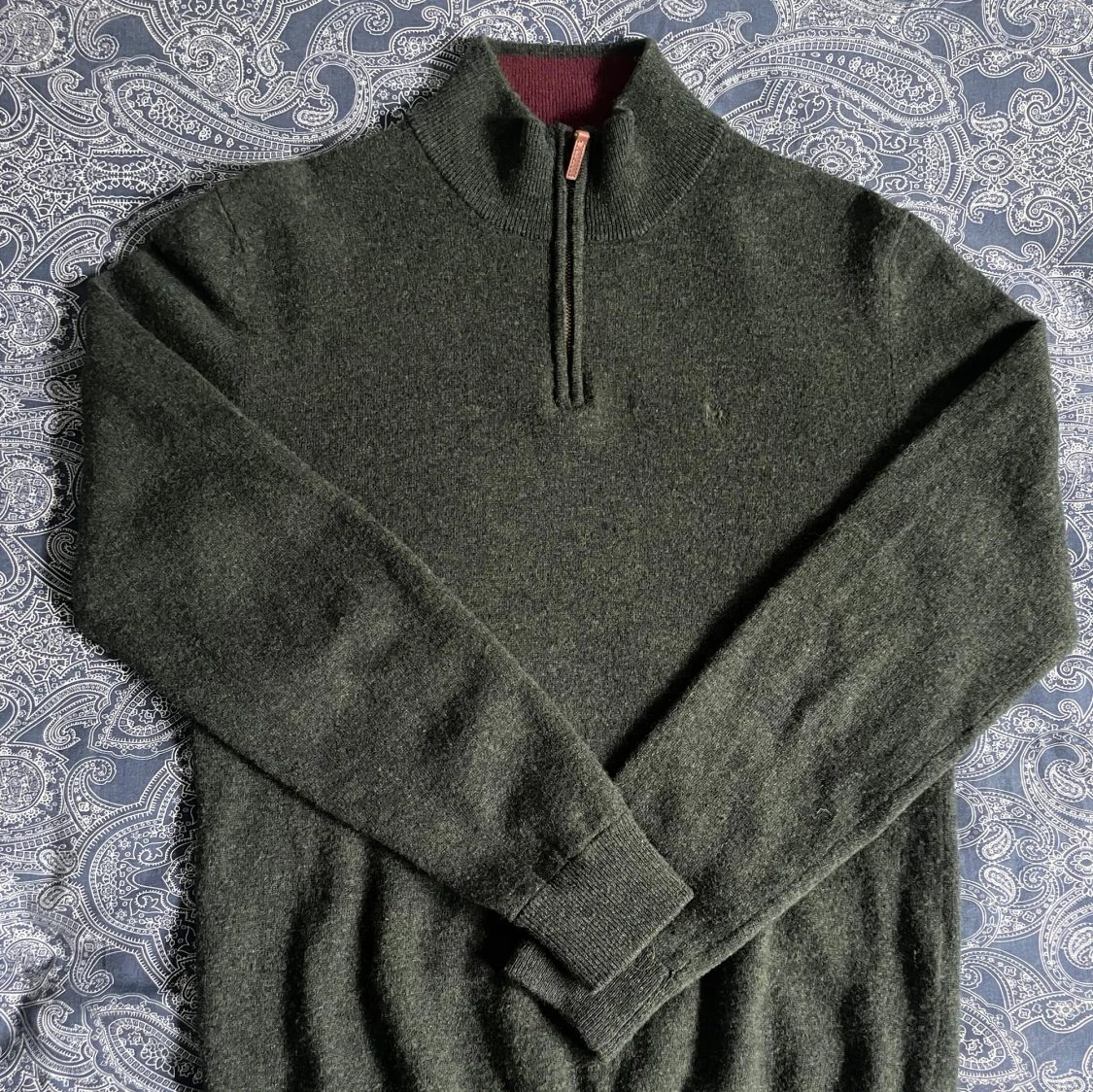 Grön half zip ull - 2