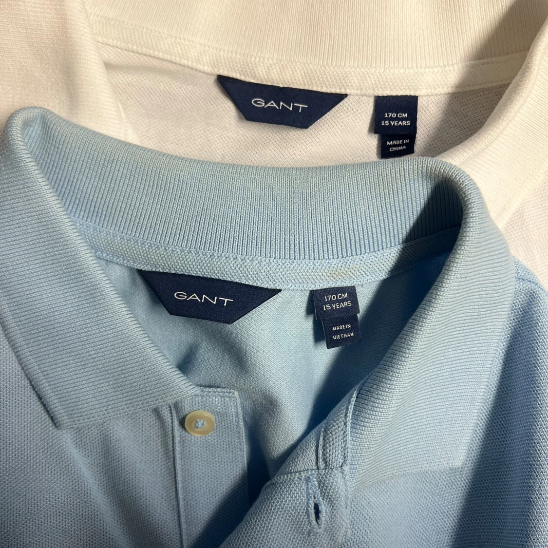 GANT pikétröjor ljusblå & vit - 3