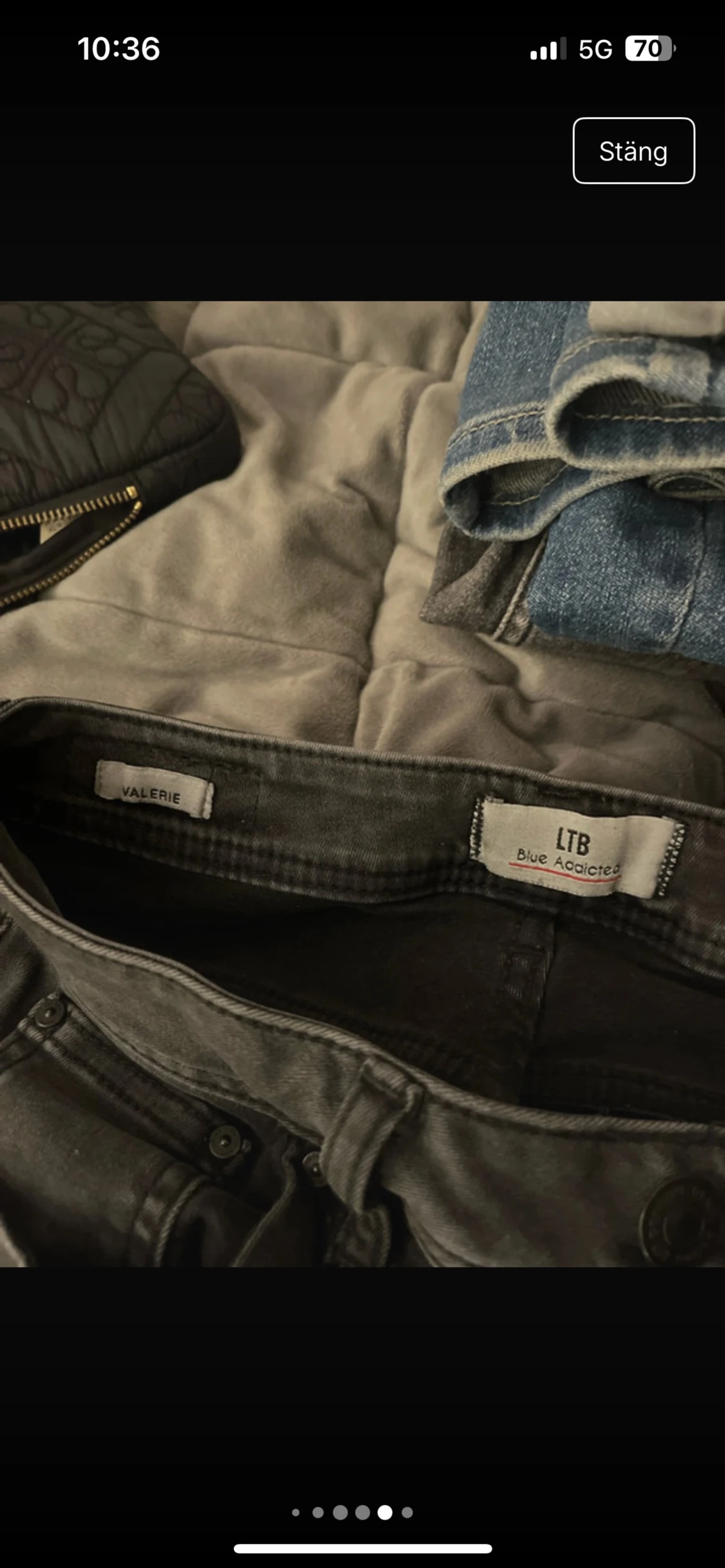 Mörkgråa ltb bootcut jeans låg midja - 5