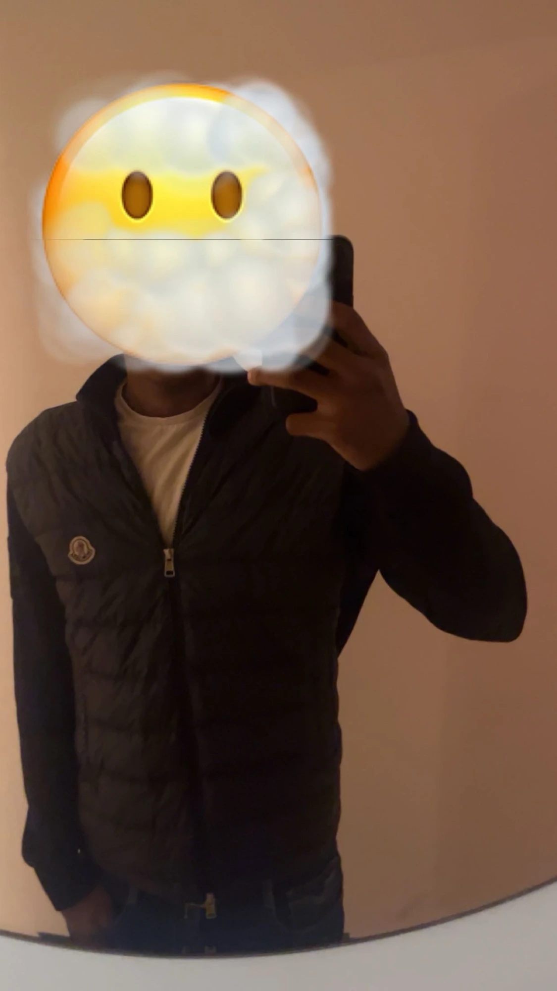 Svart Moncler pufferjacka med stickade ärmar - 1