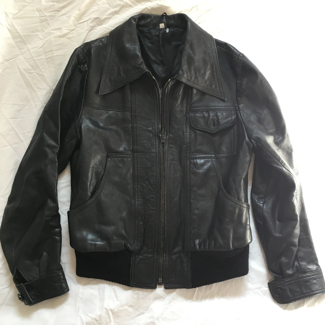 Vintage skinnjacka/ läderjacka, 70tal  - 2