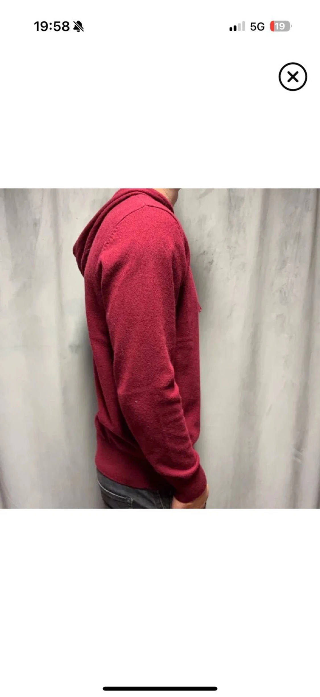 Vinröd hoodie herr - 1